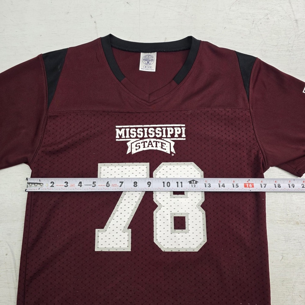 Mississippi State Bulldogs #78 Jersey Youth Boys M 8/10 Maroon Rivalry Threads - Picture 8 of 9